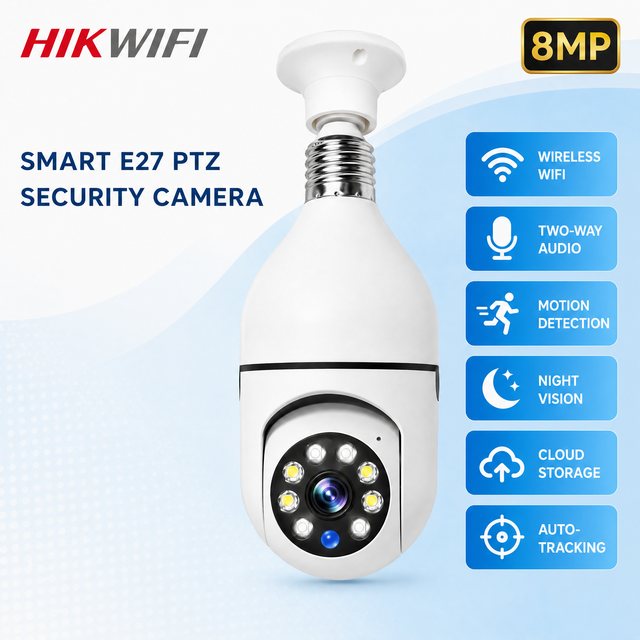 8MP WiFi Mini PTZ Camera CMOS H.265 Full Color Night Vision Two Way Audio Hidden Lens Remote Monitoring