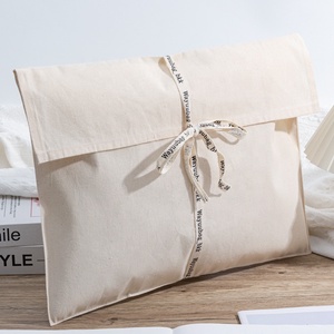 Tas kolor katun krem ramah lingkungan 100% alami daur ulang dengan Logo cetak untuk hadiah kantong debu kecil kustom - Product Image 6