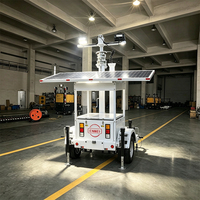 Remorque mobile de surveillance solaire avec mât télescopique de 6 m pour la sécurité des chantiers de construction