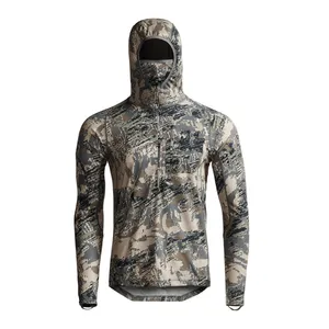Camouflage Low Moq Hunting Breathable Coat Shirts Lightweight Camouflage Men's Long Sleeve Hunting Jacket