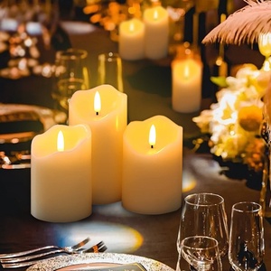 <span class=keywords><strong>Bougie</strong></span> LED en paraffine à lumière jaune chaude, avec mèche réaliste 3D et pointe ondulée, idéale pour mariages et Halloween, vente en gros - Product Image 1
