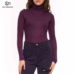 Custom Logo OEM/ODM Women Sweater Wool Blend Knit Jumper Pullover Long Sleeve Turtleneck Knitwear Basic Slim Sweater