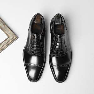 Zapatos Oxford de Hombre de Cuero Pulido con Punta en Pico, Estilo Británico Formal, Casual de Negocios, de Gamuza Cosida - Product Image 6