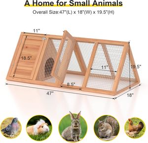 <span class=keywords><strong>Cage</strong></span> à lapins et poulailler en forme de A, <span class=keywords><strong>cage</strong></span> à cailles à 2 portes, ventilation en fil métallique, structure en bois, montage facile, utilisable en extérieur/intérieur toute l'année - Product Image 5