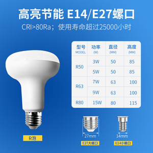 หลอดไฟ LED Ehomeled รุ่น R50 R63 ขั้ว E27 กำลังไฟเทียบเท่า 40 วัตต์ สำหรับให้แสงสว่างภายในบ้าน - Product Image 3