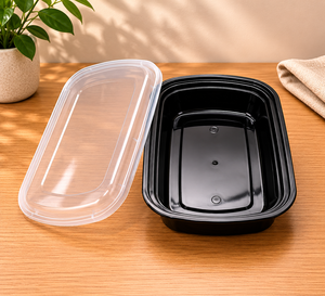 Recipientes Rectangulares de Plástico PP para Alimentos con Tapas Herméticas, Cajas Desechables para Preparación de Comidas y Comida para Llevar - Product Image 1
