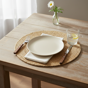 DIVTIK DECOR Modern Design Jute <b>Round</b> <b>Placemats</b> Eco-Friendly Floral Braided Machine Made Customizable Home & Hotel Use - Product Image 2