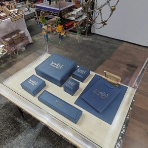 Bán buôn Hot Bán gói đồ trang sức Set PU da Vòng cổ nhẫn trang sức Hộp bao bì với logo - Product Image 3