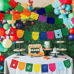 Venta al por mayor <span class=keywords><strong>de</strong></span> decoraciones para fiestas mexicanas coloridas fieltro día muerto Cinco <span class=keywords><strong>de</strong></span> Mayo guirnalda banderas Fiesta cumpleaños Baby Shower fiestas - Product Image 5