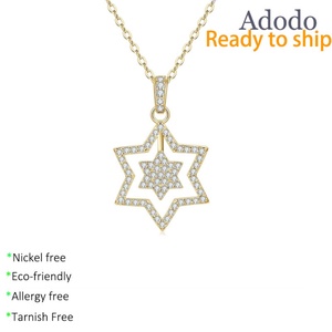 Hollow Out <b>Design</b> Multi Layer <b>Star</b> Micro Insert Zircon Pendant Necklace Copper 14k Gold Filled Men Jewelry for Unisex - Product Image 1
