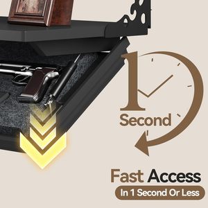 Nhỏ gọn kệ gỗ tường-mount tự động cảm ứng khóa an toàn ẩn khoang hiển thị lưu trữ an ninh an toàn - Product Image 2