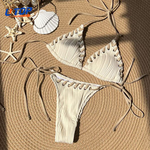 Maillot <span class=keywords><strong>de</strong></span> <span class=keywords><strong>bain</strong></span> micro bikini sexy 2 pièces pour femme, style bandage, avec haut triangle à col halter, vente en gros pour vêtements <span class=keywords><strong>de</strong></span> plage et bikinis - Product Image 1