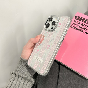 Étui de téléphone créatif avec miroir et dentelle florale, compatible avec <span class=keywords><strong>iPhone</strong></span> 17 16 15 14 13 <span class=keywords><strong>12</strong></span>, étui de protection pratique avec miroir de maquillage - Product Image 2