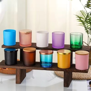 Frasco <span class=keywords><strong>de</strong></span> Vidrio <span class=keywords><strong>de</strong></span> Color para Velas, Recipiente Vacío para Velas Aromáticas con Tapa <span class=keywords><strong>de</strong></span> Madera, Diseño Personalizado, Logotipo Personalizado, Etiqueta Privada - Product Image 6
