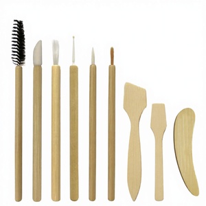 Brosse à mascara, applicateur de fard à paupières et pinceau à lèvres en silicone et nylon avec manche en bambou écologique, outil de maquillage en gros, best-seller - Product Image 2
