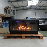 Cheminée à gaz encastrée en acier moderne à ventilation directe pour villa, avec télécommande, pour usage résidentiel intérieur - Vente en gros usine