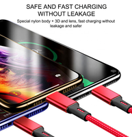 Alta calidad Premium 3 en 1 Nylon Braid USB C tipo C cable de datos 3A Cable de carga rápida para Iphone tipo C Cable de cargador Android