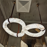 Lustre moderne en albâtre demi-sphérique pour escalier, suspension en albâtre pour chevet