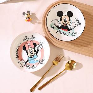 <span class=keywords><strong>Assiette</strong></span> à dessert en porcelaine de 7 pouces à motif vertical, sous-glaçure, vaisselle ménagère fraîche <span class=keywords><strong>et</strong></span> mignonne à motifs de dessins animés - Product Image 3