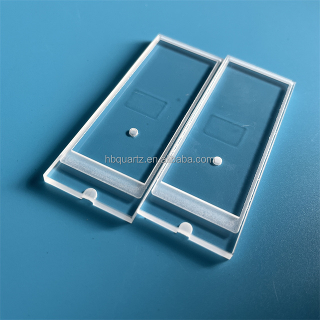 Rectangle clear Silica Quartz Wafer  Customize  Transparent Quartz Glass Piece  With Hole