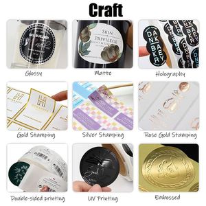 Custom <b>Gold</b> <b>Foil</b> Logo Stickers Round Embossed Paper Labels Stickers for Product Packaging - Product Image 4
