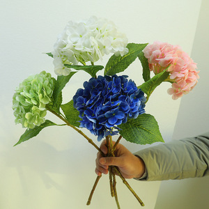 Fleurs d'hortensia artificielles en soie, imperméables, pour la décoration de la maison et de mariage, grande taille, multicolores - Product Image 4