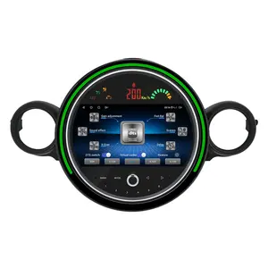 Stereo mobil IPS 9 inci Android, sistem audio mobil dengan lampu sekitar, joystick asli, dukungan audio mobil R56 R60, untuk BMW mini cooper R56 R60