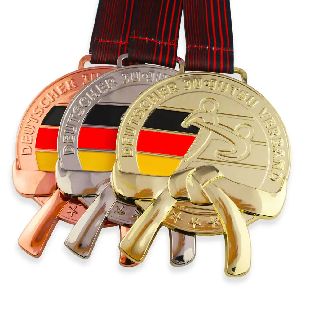 AI-MICH Hersteller preisgünstige Design-Medaillen individuelles Logo Gold-Zink-Legierungsmetall 2D-3D-Lauf-Rennen-Marathon-Finisher Sportmedaillen