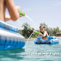Flotteur de piscine gonflable de réservoir antidérapant avec le pistolet à eau sûr pour des jouets de natation de fête de lac de plage d'enfants de piscine d'adultes