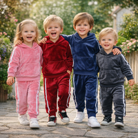 Ensemble de vêtements de sport 2 pièces uni personnalisé pour adolescentes, tenue unie pour enfants, ensemble de survêtement en velours, ensembles de vêtements d'hiver pour filles
