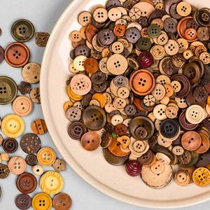 กระดุมไม้มะพร้าวธรรมชาติสไตล์วินเทจสำหรับเสื้อผ้าเสื้อผ้าเสื้อโค้ทแจ็กเก็ตหลายรูปทรงเป็นมิตรกับสิ่งแวดล้อม - Product Image 2