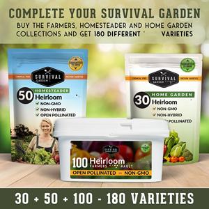 Lot de 100 variétés de légumes et <span class=keywords><strong>d</strong></span>'herbes anciennes non-OGM pour la survie à domicile et la culture en terrariums de jardins de guerre - Product Image 4