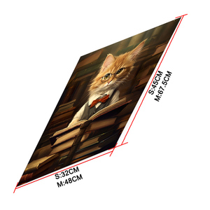 2025, venta al por mayor, arte de pared de salón, estampado de estaño a la moda, bibliotecario, gatos, trabajo, póster de Metal, placa elegante con sistema de imán colgante - Product Image 4
