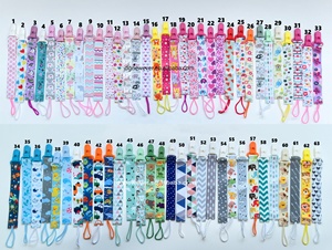 Lot de 3 attaches-sucettes pour bébé en tissu polyester, sans BPA, de qualité alimentaire, avec chaîne en carton et clip en coton, design coloré et mignon - Product Image 6