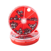 Ensemble de matériel de pêche à la carpe 0,2-0,8g Position rivière avec poids de plomb à picots métalliques et plastiques en boîte pour la pêche 60g 80g