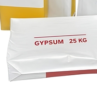 Sac en plastique tissé PP à fond plat avec valve pour mortier, enduit et plâtre, 20 kg, 25 kg