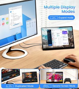 การเชื่อมต่อที่หลากหลายและรองรับอินพุต HDMI, VGA, DVI: จอภาพพกพาขนาด 14 นิ้ว ที่ใช้งานร่วมกับแล็ปท็อป พีซี มินิพีซี และแล็ปท็อปได้ - Product Image 6