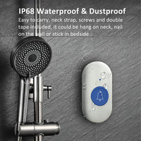 Bouton d'appel sans fil SOS Rechargeable USB Alarme pour personnes âgées Sonnette de téléavertisseur avec lumière vibrante