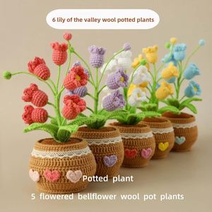 กระถางดอกลิลลี่วัลเลย์ถักโครเชต์ทำมือสำหรับตกแต่งบ้าน - Product Image 2