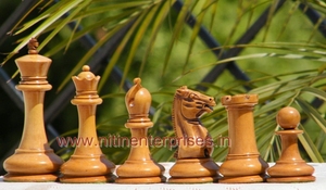 Morphy-piezas de ajedrez, material de madera antiguo, acabado fino, caja de cartón, embalaje - Product Image 3