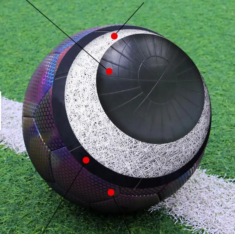 Balón de fútbol reflectante con logotipo personalizado, balón de fútbol luminoso con brillo nocturno, tamaño 5, balón de fútbol brillante
