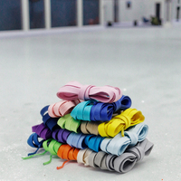 Lacets de chaussures de sport en polyester ciré personnalisés Coolstring, 8 mm, plats, imperméables, gris kaki, embouts en laiton, pour hockey, patinage sur glace, paire