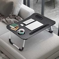 Table de lit portable et pliable multifonctionnelle avec port de charge USB et porte-gobelet