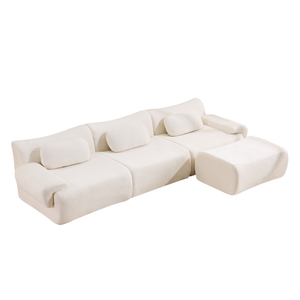 Carton Box Vacuum Compressed Cloud <b>Sofa</b> Multi Seater Corner Lounge <b>Set</b> Plush Velvet Fabric Settee Modern Design Eco-Friendly - Product Image 2