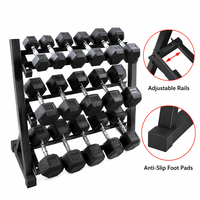 Support de rangement pour haltères à 3 niveaux, équipement de fitness pour l'entraînement musculaire