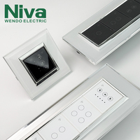 Interruptor Táctil Inteligente Niva OEM con Control Remoto Wifi, Panel de Vidrio Templado, Interruptores de Luz de Pared Modulares Eléctricos Personalizados