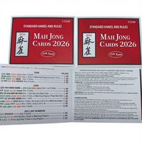Cartes de règles rectangulaires à grands caractères faciles à lire pour le mahjong, accessoires et cadeaux parfaits pour les débutants
