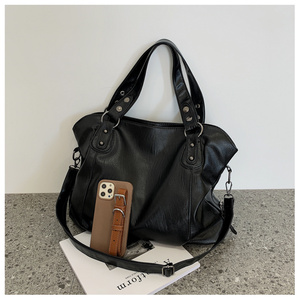 Big <strong>Black</strong> Shoulder <strong>Bags</strong> for Women Large Hobo Shopper <strong>Bag</strong> <strong>Solid</strong> Color Quality Soft Leather Crossbody Handbag Lady Travel Tote <strong>Bag</strong> - Product Image 5
