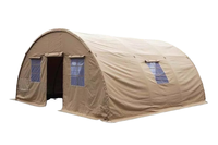 Carpa de Emergencia Estilo Ejército del Desierto de 6x10 Metros, Color Caqui, de Acero Galvanizado/Aluminio y PVC, Suministro de Fábrica