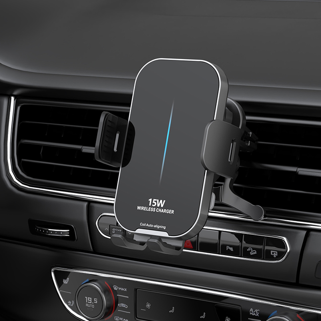 Smart Electronics Gadgets 15w Wireless Charging Phone Holder for Car With Wireless Charger